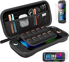 ECHTPower Custodia per Switch 2, con Cover Trasparente, Pellicole Protettive, Custodia Rigida Nylon, Interno Morbido, 4 in 1 Kit Accessori per Switch 2 Console-Protezione da Urti e Graffi