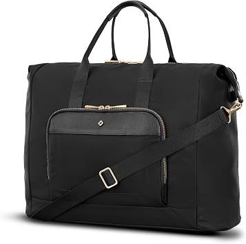 Samsonite Mobile Solution 2 Duffle Bag - Travel & Work Carry-On with Padded Laptop Sleeve, Front Organizer Pocket, Removable Crossbody Strap, StackItTM Strap, Business & Leisure Travel Bag - Black