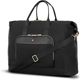 Samsonite Mobile Solution 2 Duffle Bag - Travel & Work Carry-On with Padded Laptop Sleeve, Front Organizer Pocket, Removable Crossbody Strap, StackIt™ Strap, Business & Leisure Travel Bag - Black