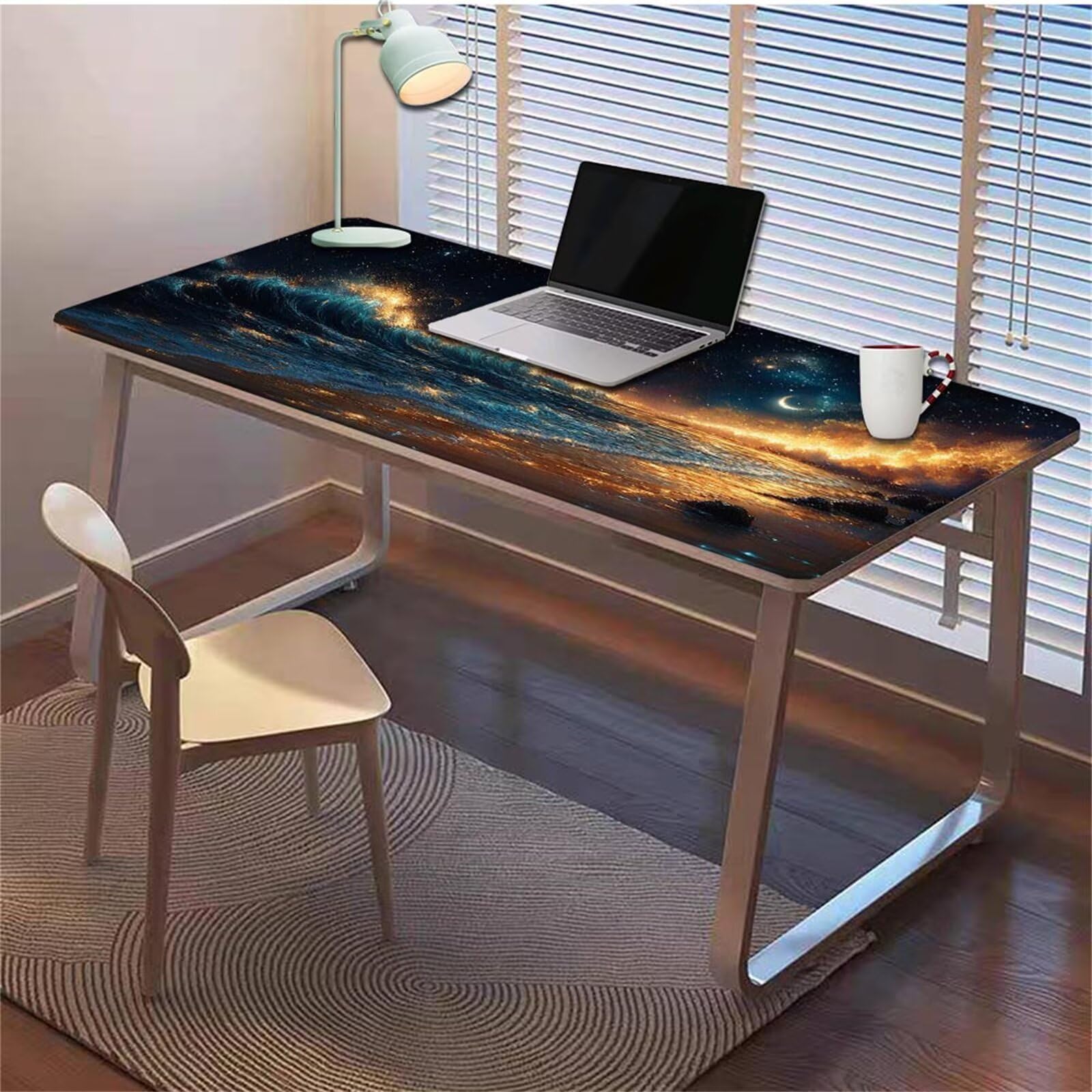 Gamingowa podkładka pod mysz 1200 x 600 x 3 mm, XXL, wodoszczelna, odporna na ścieranie, z przyszytymi krawędziami, czarna, podkładka na biurko, poprawia prędkość i precyzję pod laptopa, komputer