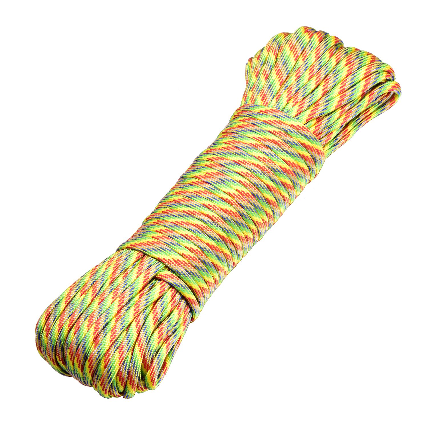 DonDon Corda Paracord in Nylon Lunga 30 Metri per bricolage e attività all'Aria Aperta Spessore 4 mm 7 Fili