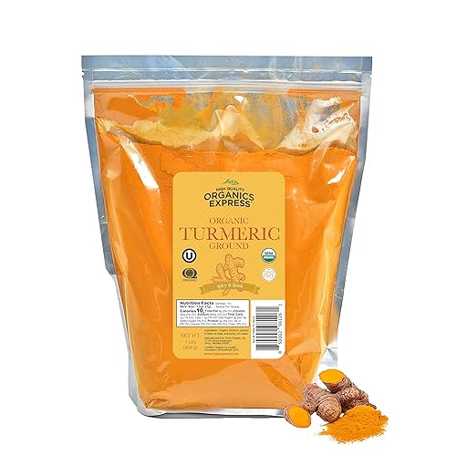 Miniatura 1 de HQOExpress  Polvo de cúrcuma con curcumina natural  Certificado USDA orgánico  Bolsa de 8 onzas