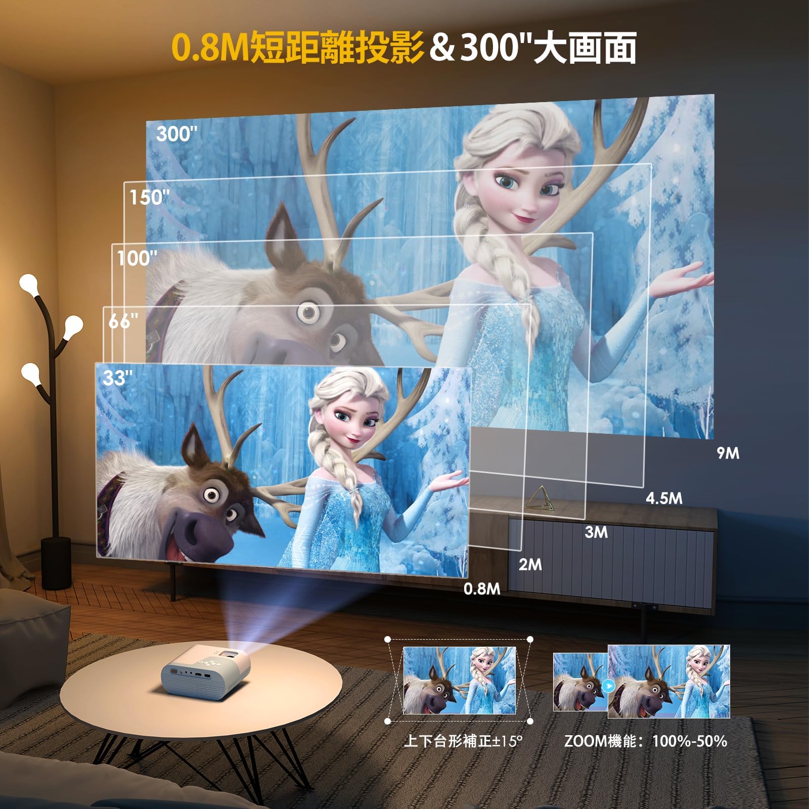 YOWHICK プロジェクター 超小型 家庭用 27000LM 4K対応 1080P解像度