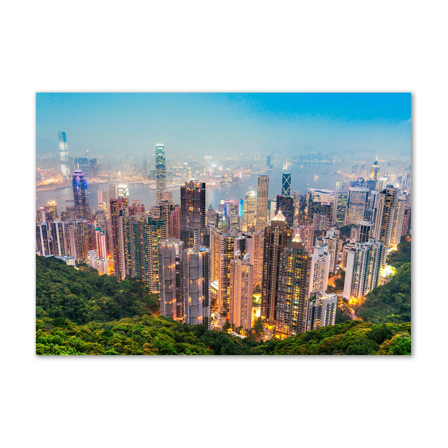 Tableau verre acrylique Hong Kong déco murale image verre plastique