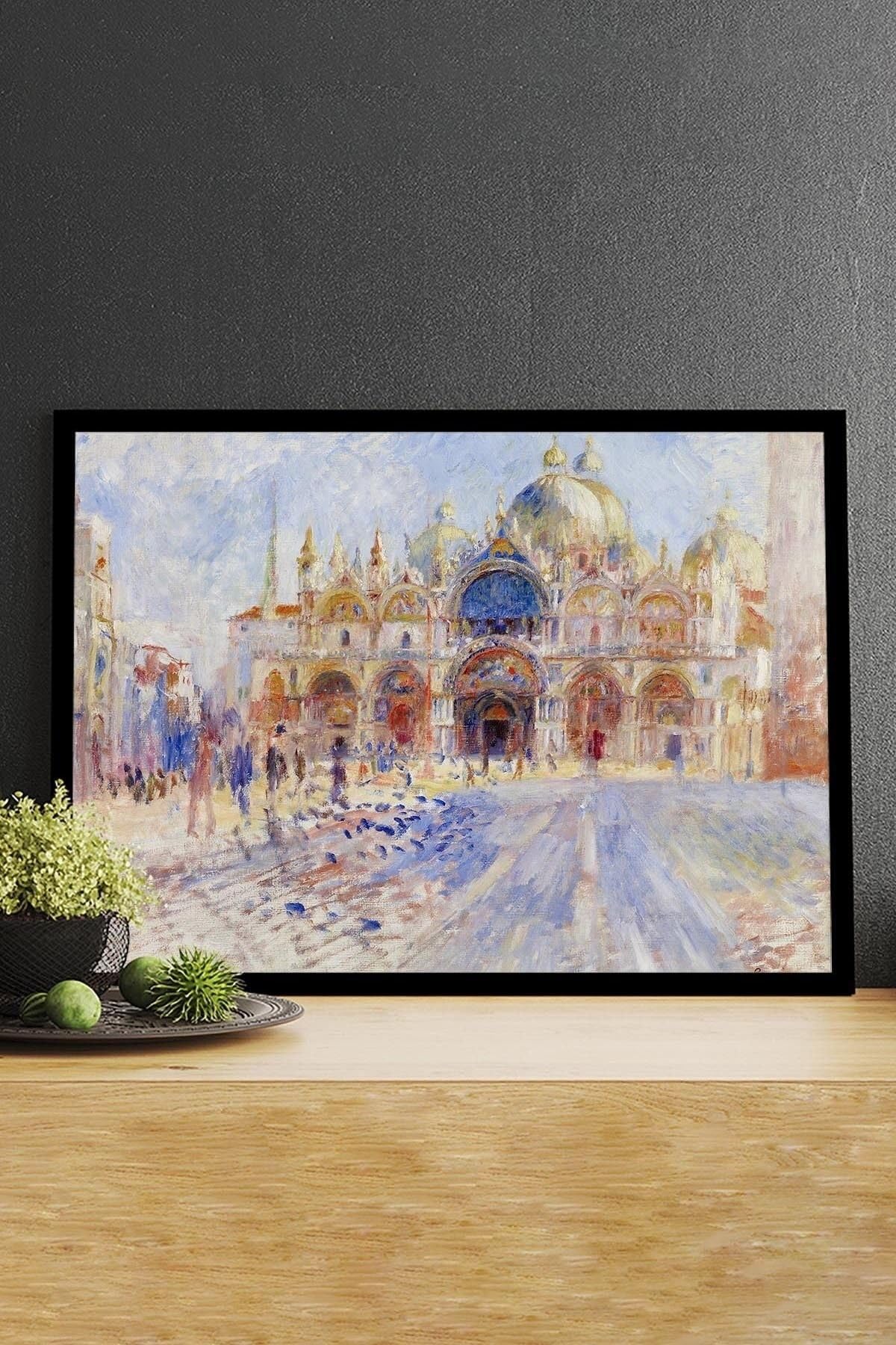 Postermanya (pster14757) The Piazza San Marco-auguste Renoir Sanatsal Çerçeveli Tablo 30 x 40