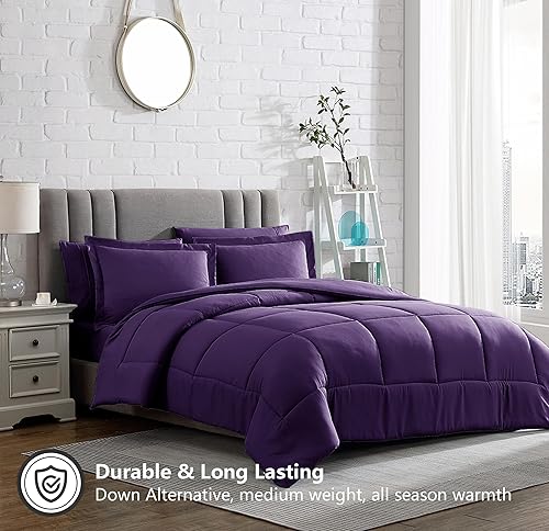 Miniatura 5 de American Home Collection Juego de edredón, microfibra ultrasuave alternativa al plumón, juego de 2 piezas con 1 edredón y 1 funda de almohada,