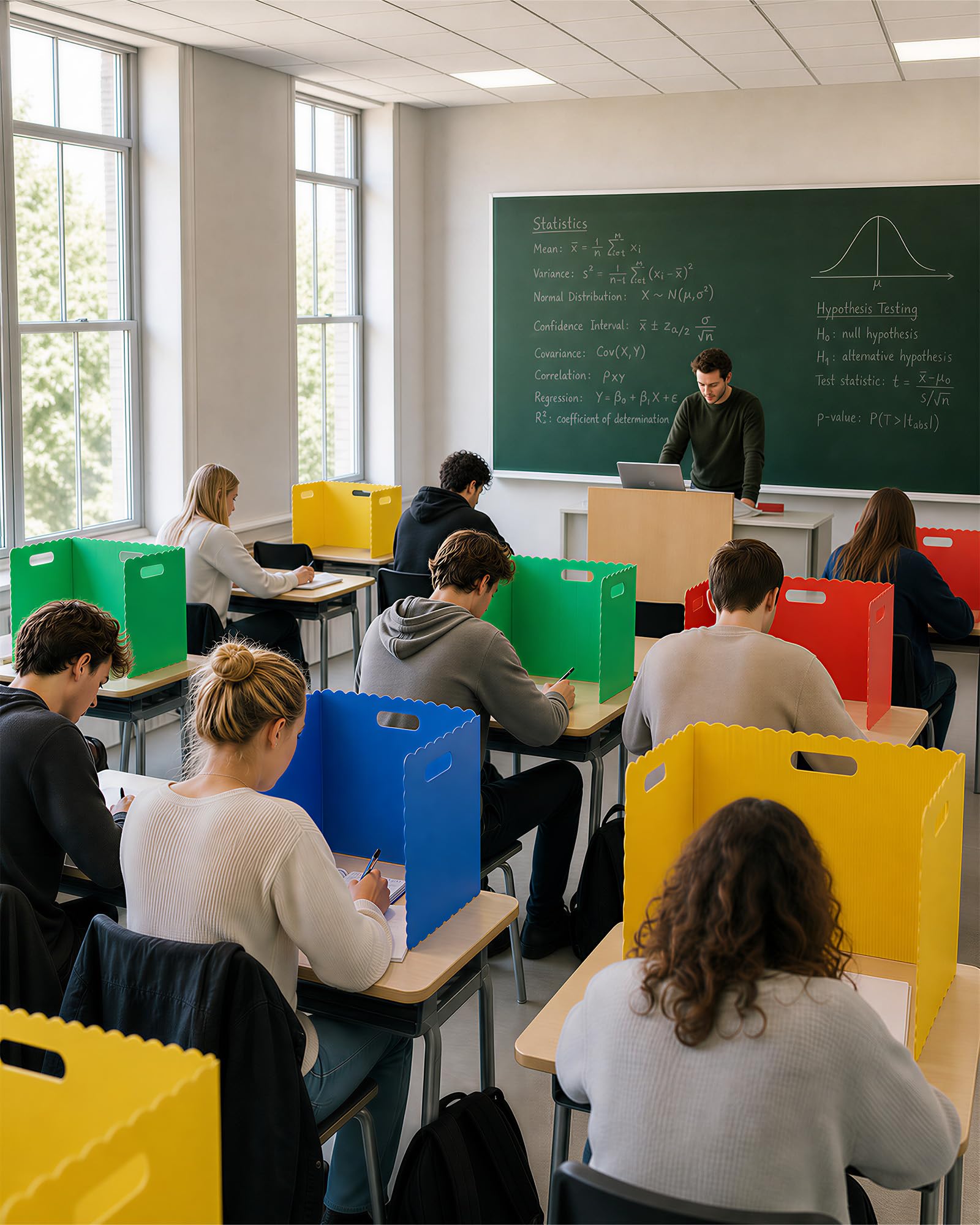 Schreibtisch Trennwand 24 Stück - Lernbüro Grundschule Sichtschutz U-Form
