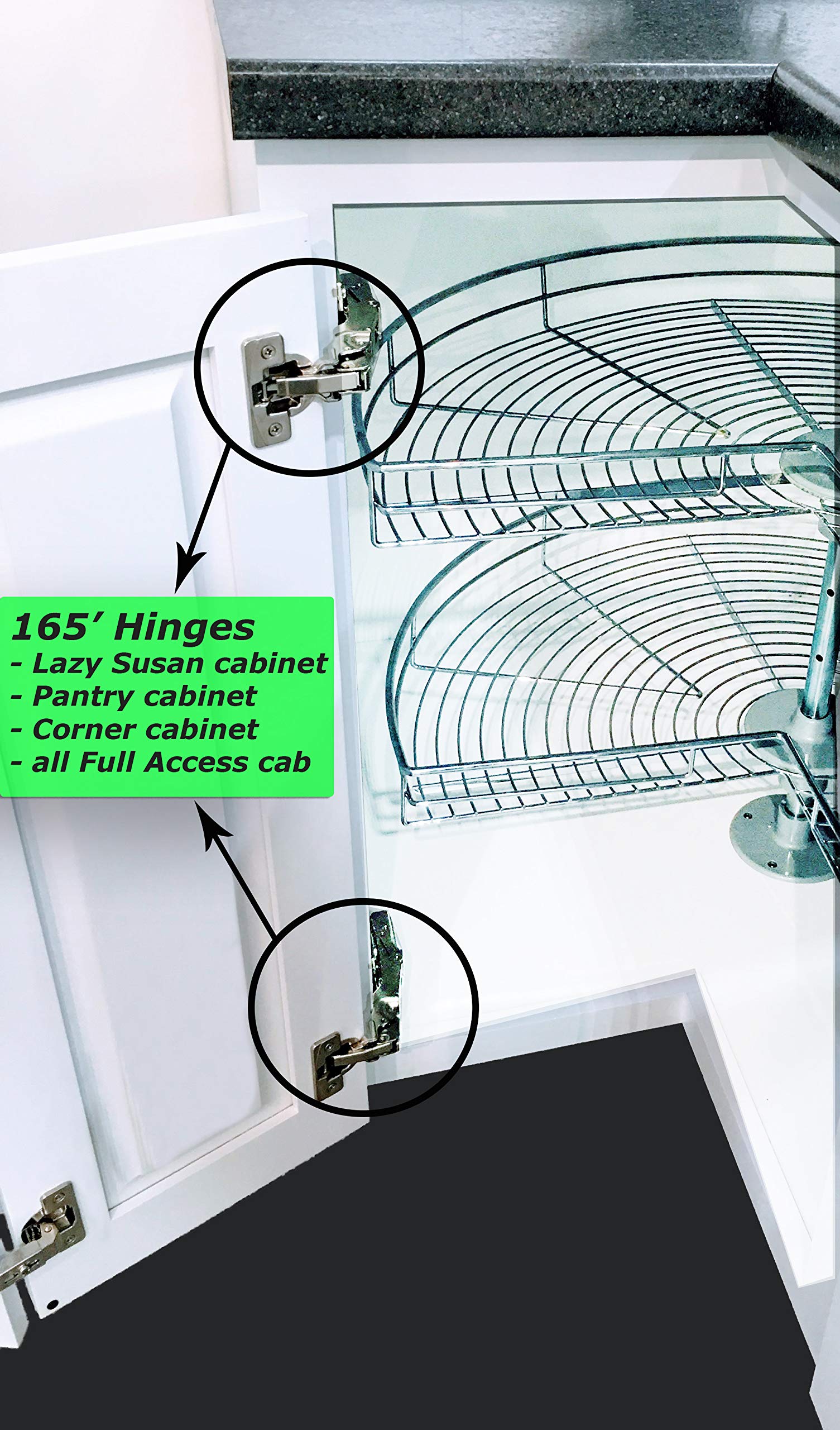 Apollo Direct (2 pc) 165 Degree Hinges Soft Close, Clipon, Cam adjust