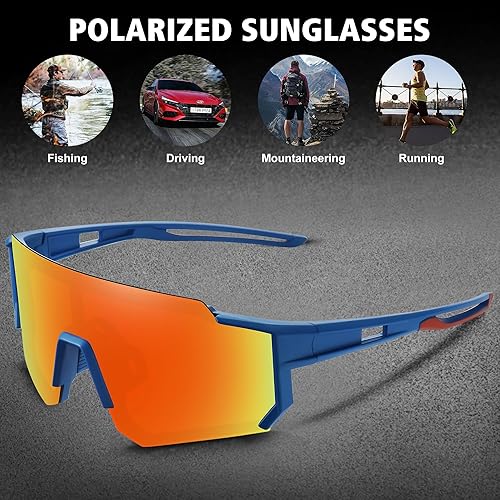 Miniatura 119 de STORYCOAST Lentes de sol deportivos polarizados para hombres y mujeres, para conducir, pesca, ciclismo, bicicleta de montaña, protección UV400