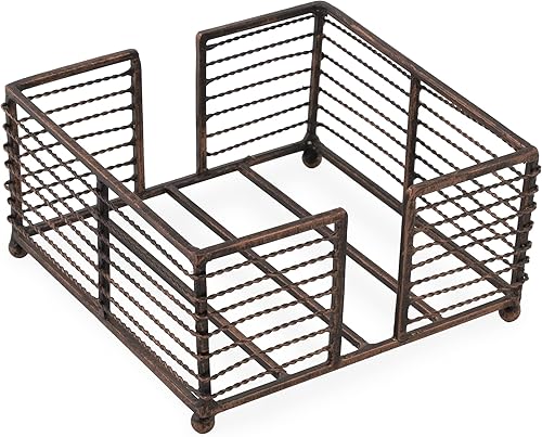 Boston International Servilletero de metal, tamaño de cóctel, alambre trenzado