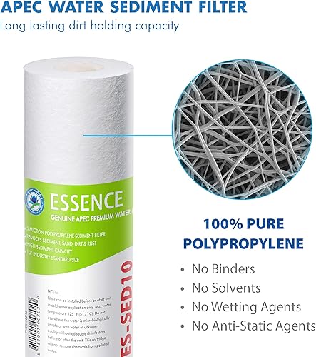 Vista 49 de APEC - JUEGO DE FILTROS - Repuesto de alta capacidad, juego de prefiltros para sistema de filtro de agua de ósmosis inversa serie ESSENCE, etapa 1