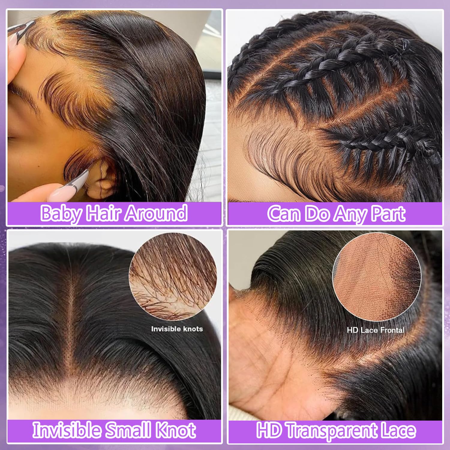 30 Inch Body Wave Lace Front Wigs Human Hair Pre Plucked 13x6 HD Lace Frontal Wigs Real Human Hair 200 Density Glueless Wig with Baby Hair Body Wave Wigs for Black Women Natural Black - Image 8