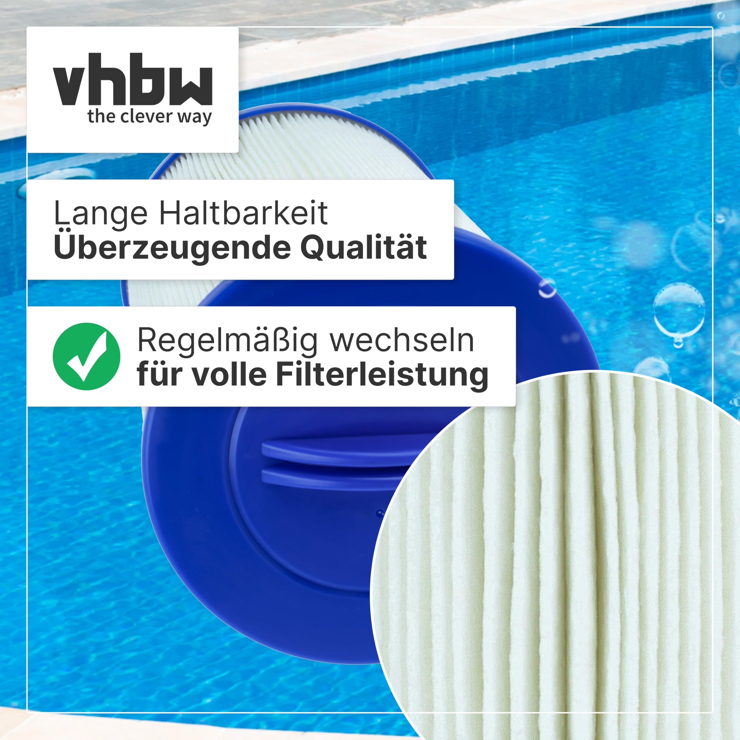 vhbw 2X Cartouche filtrante Remplacement pour Magnum WY45 pour Spa | bain à remous - Filtre de rechange blanc / bleu