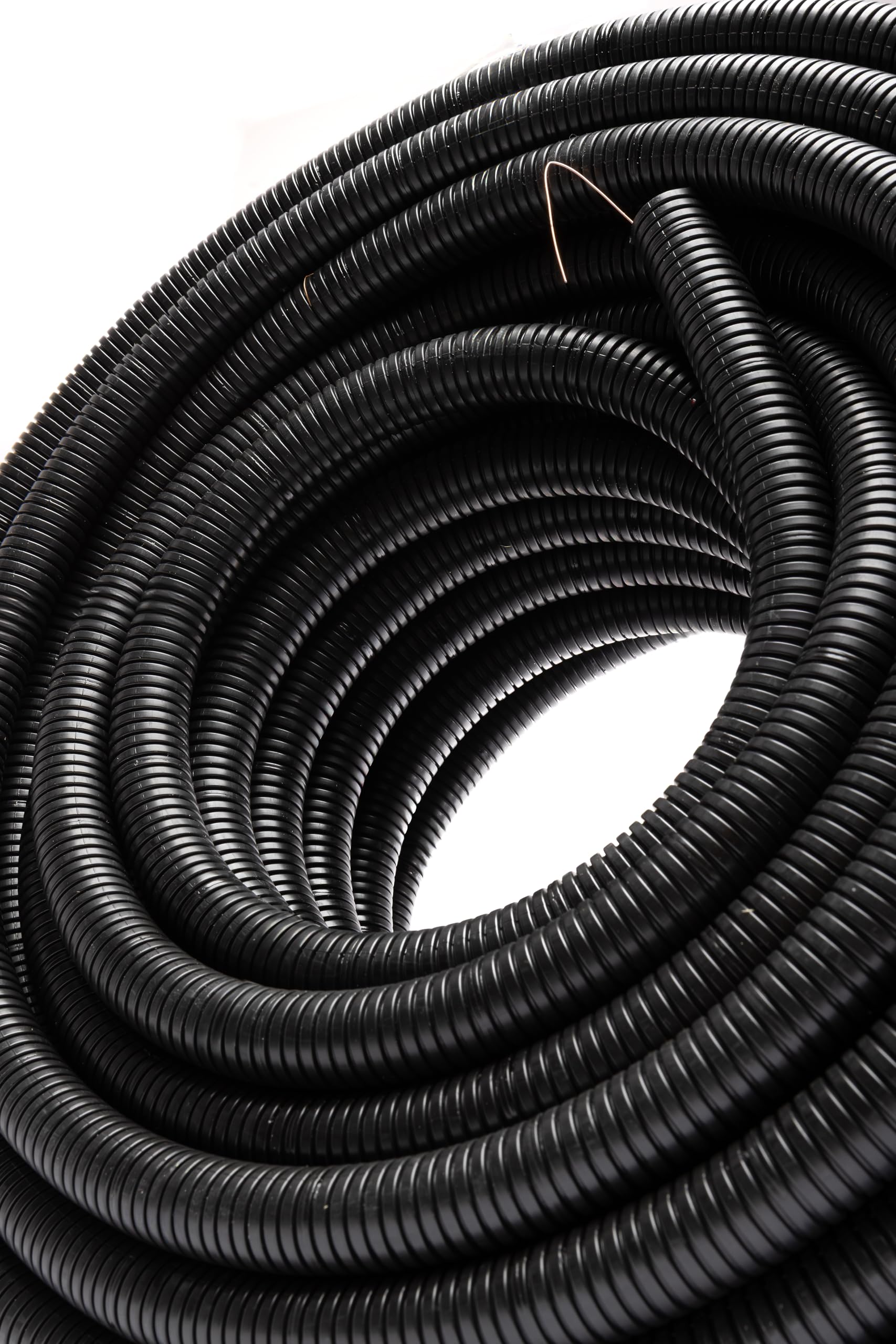 Flexibles Wellrohr mit Führungsdraht, Härtedruck 750N, Ungeschlitzt, UV-Beständig, Durchmesser 19mm, Länge 25 m