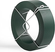Wiltec Garden Wire, Green, Diameter 2 mm x 50 m, Galvanised Steel Binding Wire with PVC Coating, Plant Wire with Wire Holder, Flexible Craft Wire