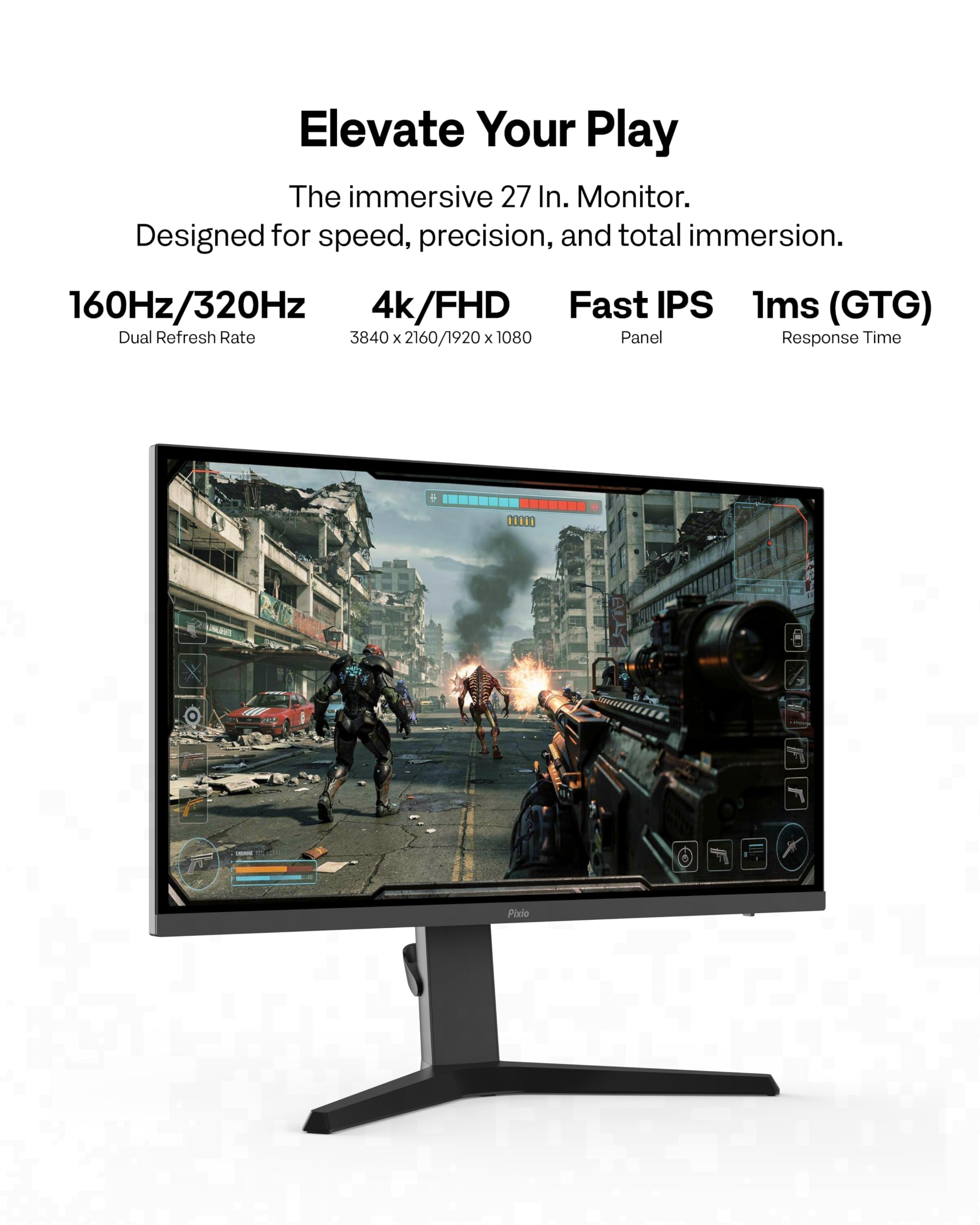 Amazon.com: Pixio PX27U Prime Neo 27 inch Dual Mode UHD 4K 160Hz
