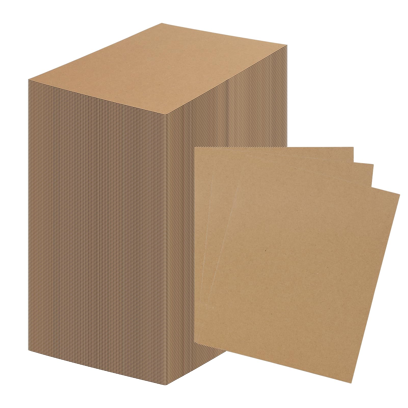 RLAVBL 200 Pack 8x10 Brown Corrugated Cardboard Sheets, Flat Cardboard Inserts for Shipping, Mailing, Packing, DIY Crafts