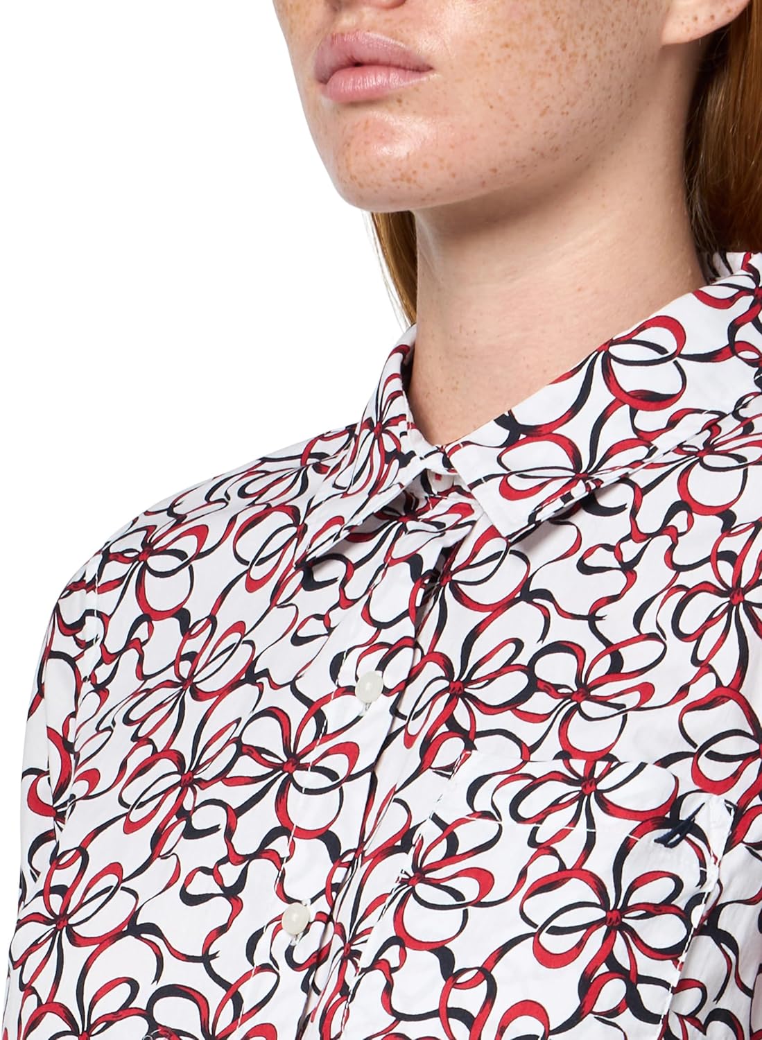 Nautica Womens Button Front Long Sleeve Roll Tab Shirt - Image 3