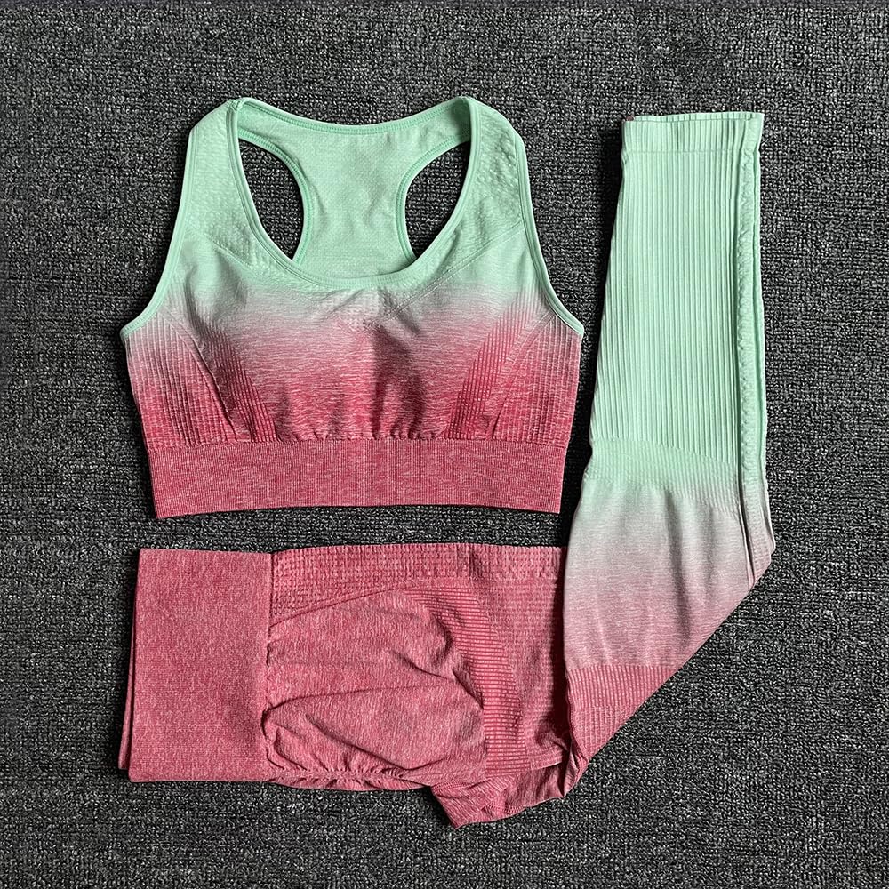 nonono Dres damski zestaw do jogi bezszwowe legginsy z długim rękawem krótki top biustonosz sportowy spodnie do biegania odzież na siłownię fitness trening zestaw na siłownię 1