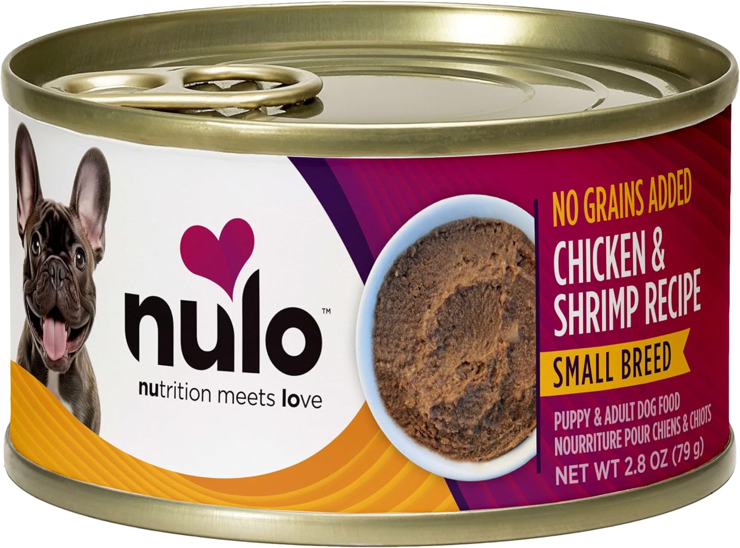 Nulo Grain-Free Small Breed Wet Canned Puppy & Dog Food, Chicken and Shrimp 2.8 Ounce, 12 Cans