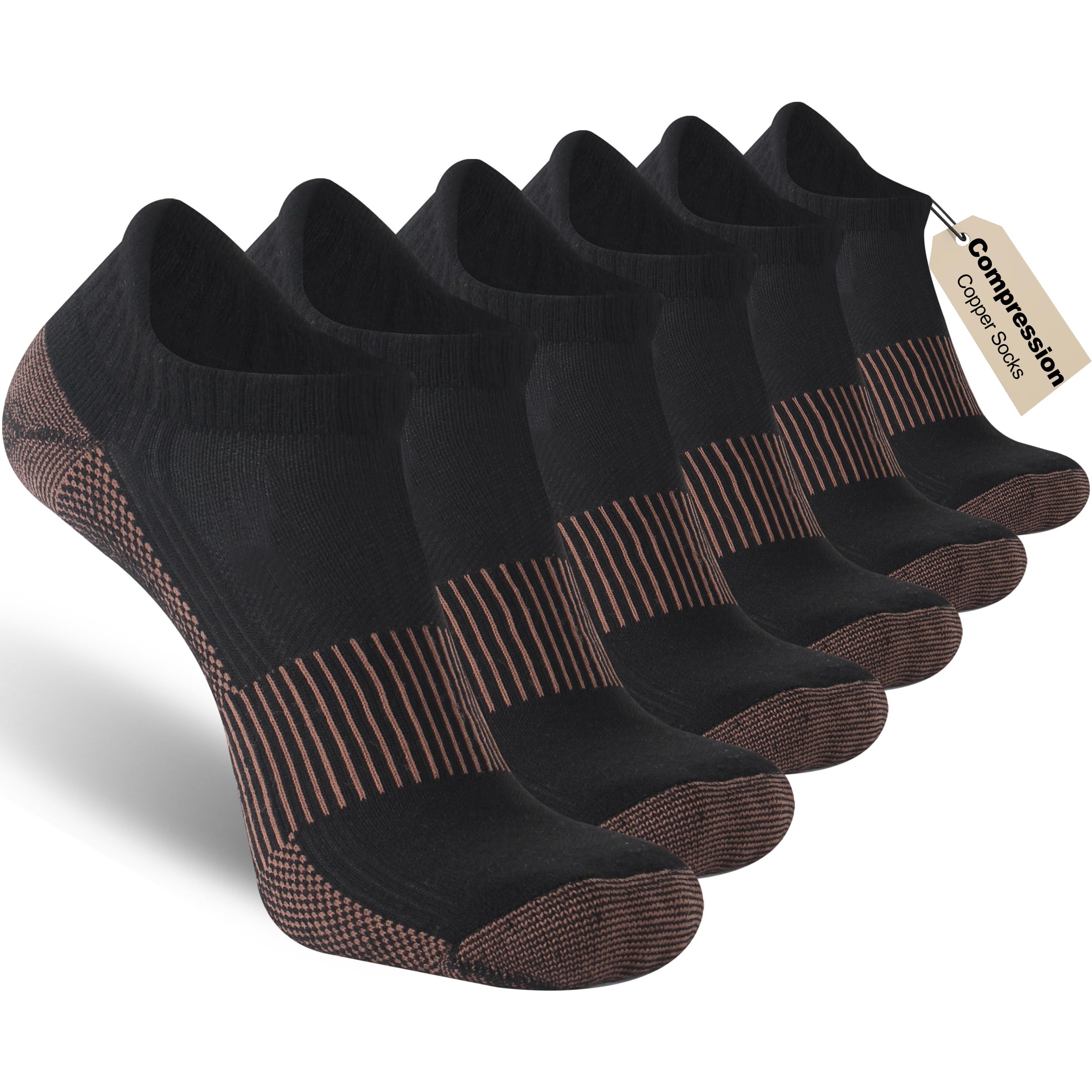 Dsource Unisex Copper Socks Cushioned Sole