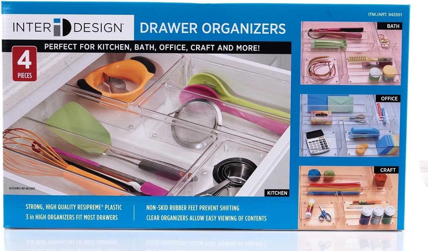 InterDesign Drawer Organizers 4 Piece Set Home & Kitchen