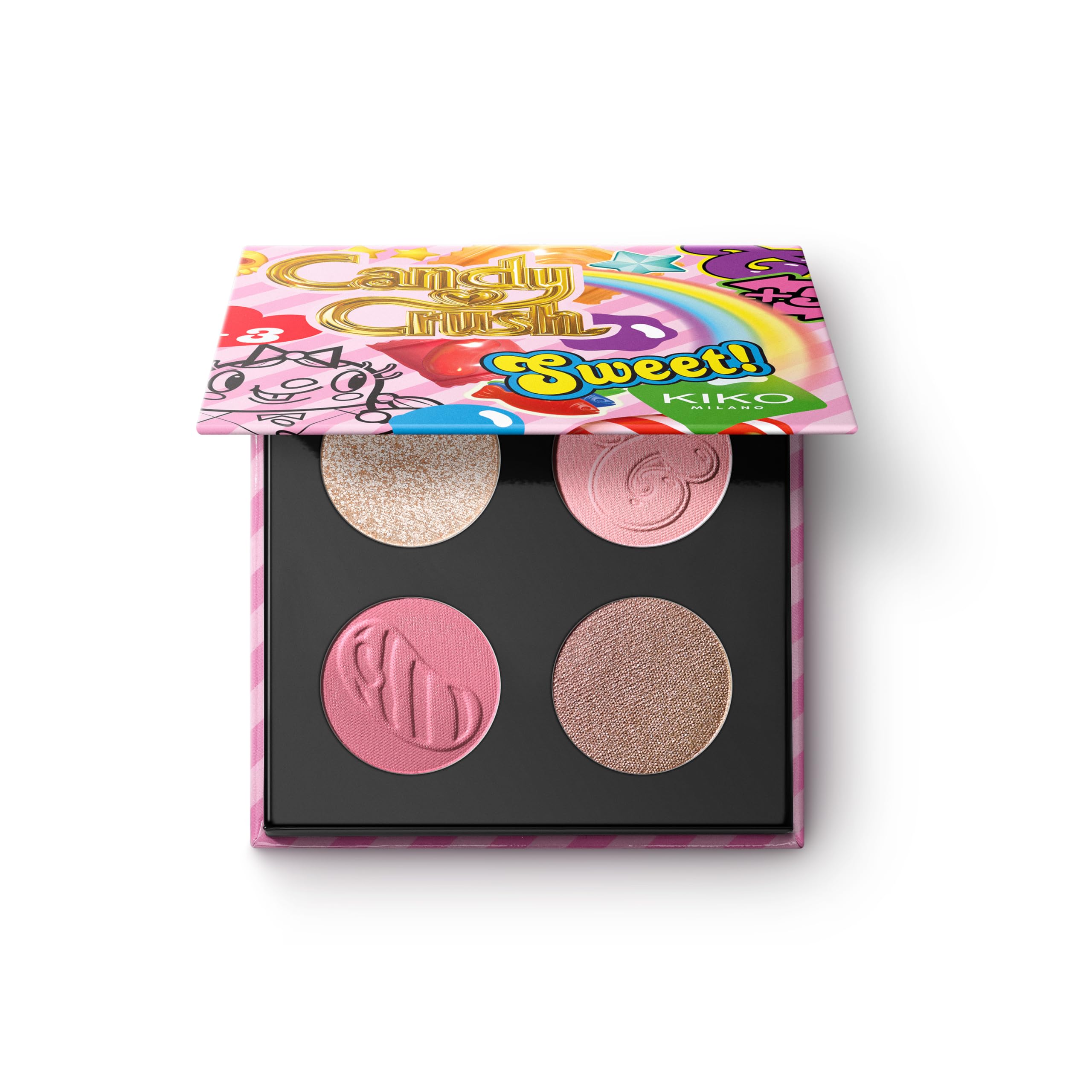 KIKO Milano Candy Crush™ Multi Finish Eyeshadow Palette 02, Palette With 4 Eyeshadows With Matte, Metallic And Shiny Finishes