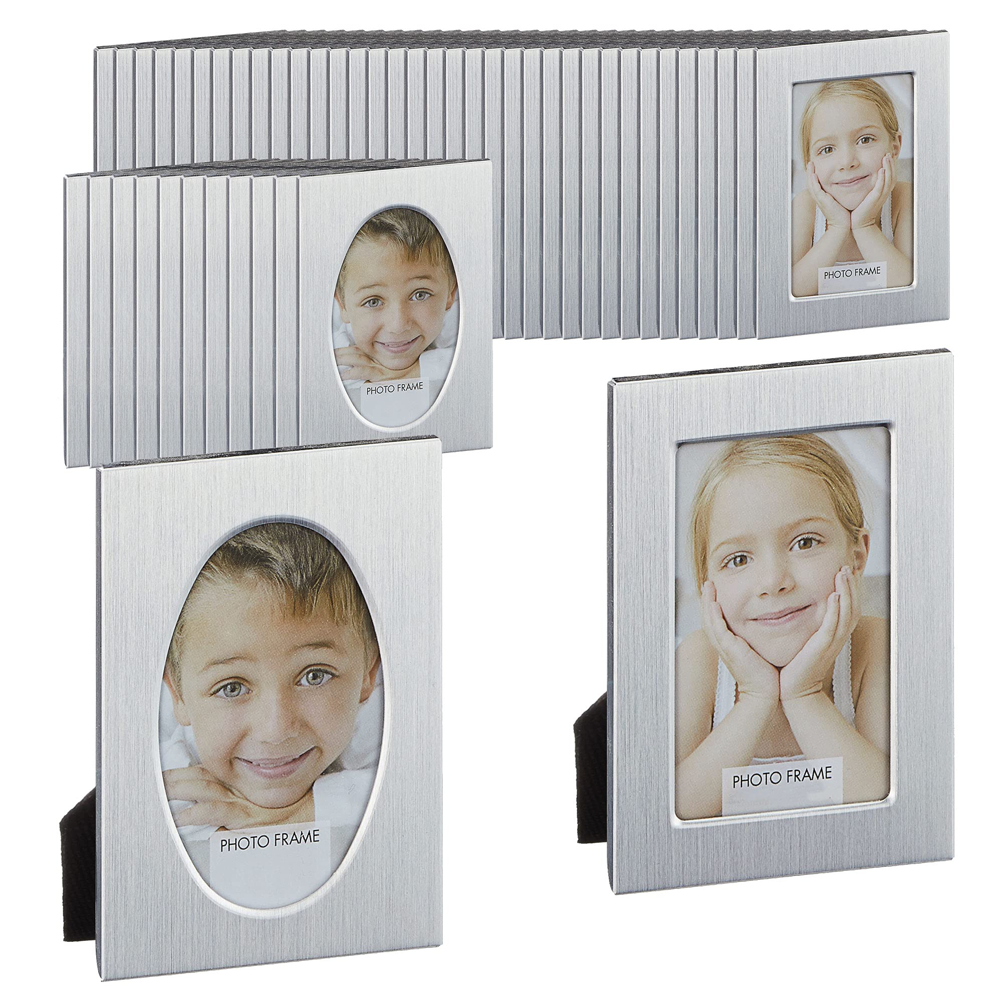 Cepewa Cornice portafoto fai da te, 6,5 x 9 cm, dimensioni immagine 4 x 6 cm, ovale/rettangolare (1 set di 48 cornici Midi)