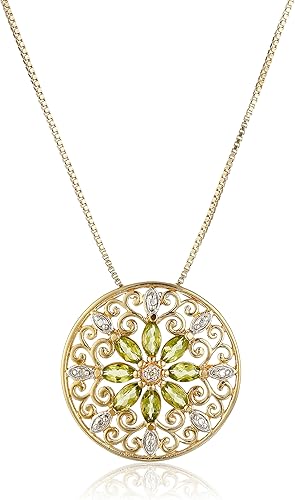 Tienda Essentials Collar con colgante de mandala de filigrana chapada en oro amarillo de 18 quilates, 18 pulgadas (anteriormente colección Tienda)