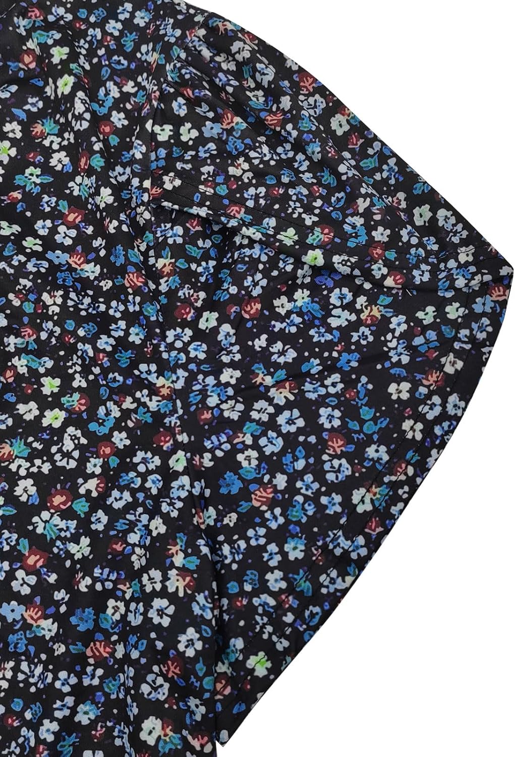 VISLILY Plus-Size-Summer-Tops for Women Dressy V Neck T Shirts Trendy Petal Short Sleeve Tunics Casual Pleated Blouses 1X-5X - Image 4