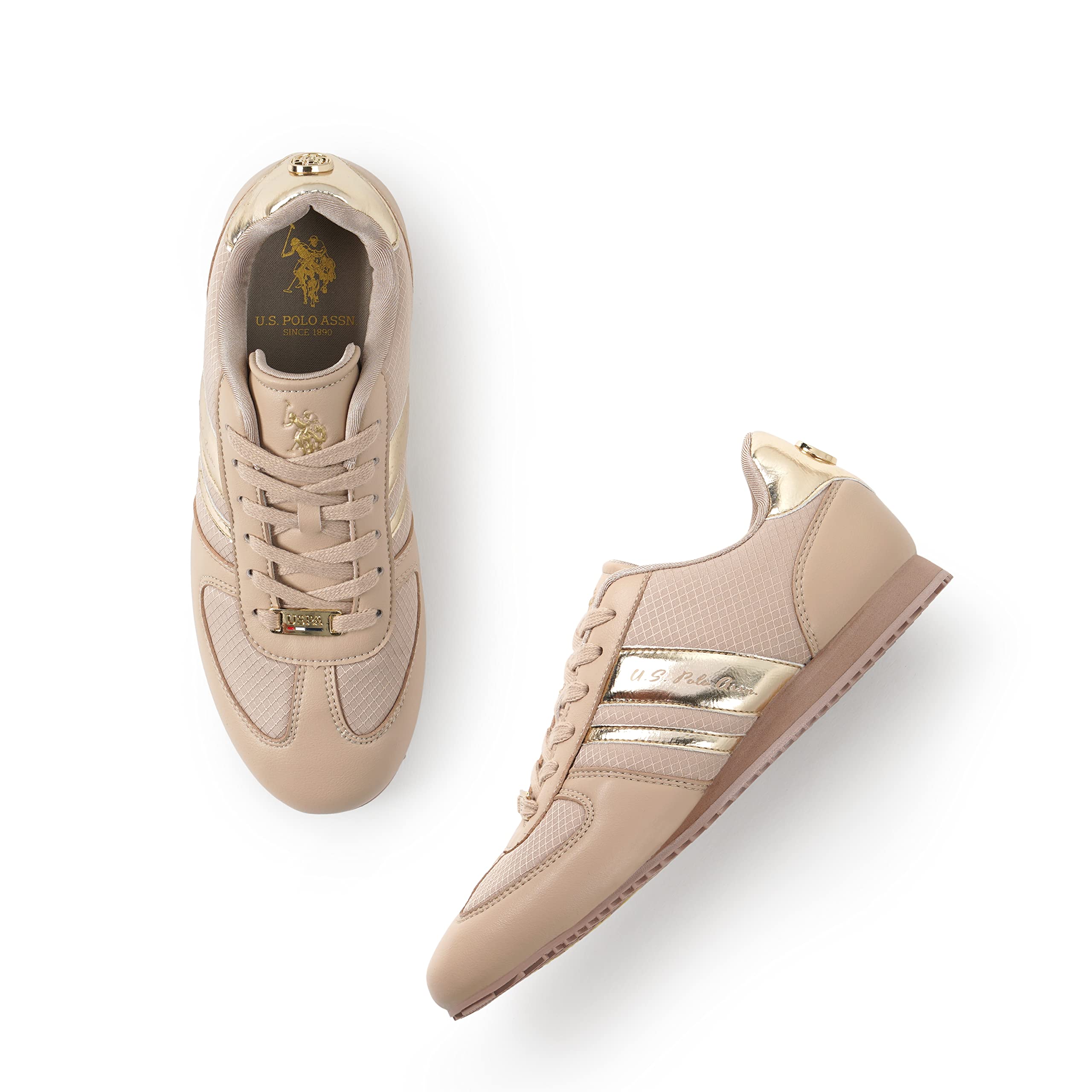 U.S. Polo Assn. NEMSY Womens Beige Sneakers-(UK/6)(1FD23141A02) (B0C5S4893K) Amazon Price History, Amazon Price Tracker