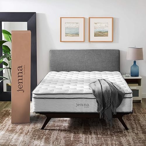 Miniatura 153 de Modway Jenna - Colchón King de muelles interiores (8 pulgadas), Tela, Blanco