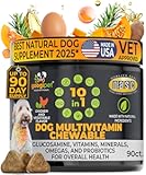 Googipet Premium 10 in 1 Dog Vitamins Multivitamin Chewable with Probiotics for Gut Health&comma; Dog Vitamins and Supplements w&sol;Vitamin C & Glucosamine for Joint Support &lpar;Chicken & Vegetable Flavor&rpar;