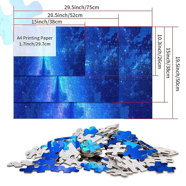 Foto 3 de 5 de Rompecabezas de 1000 Piezas para Adultos Cielo Estrellado con Reflejos Azules Ideal para Juegos educativos…