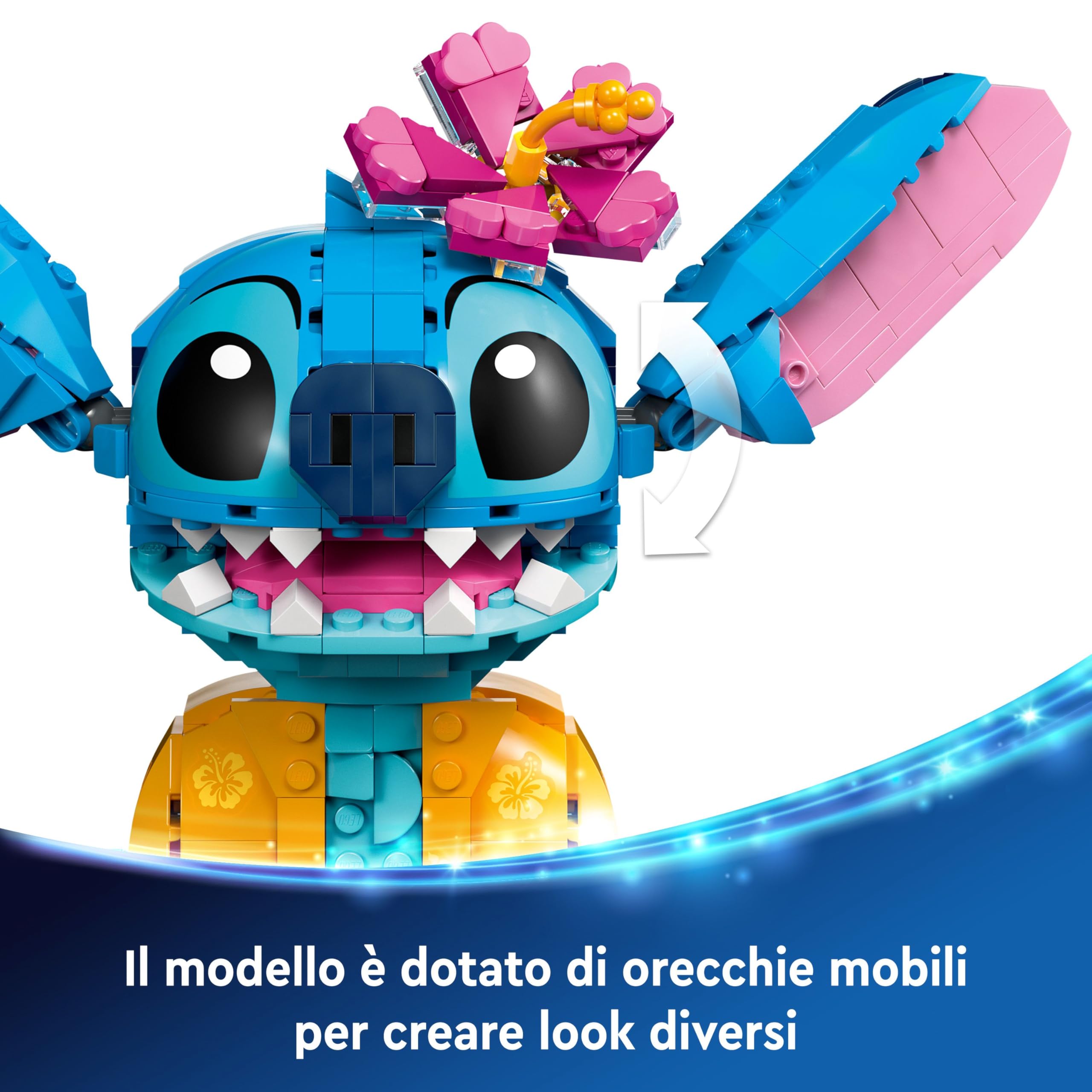 LEGO | Disney Stitch Giocattolo - Personaggio da Gioco e da Esposizione con Cono Gelato e Fiore Decorativo - Regalo per Bambine, Bambini e Fan del Film Lilo e Stitch da 9 Anni in su - 43249
