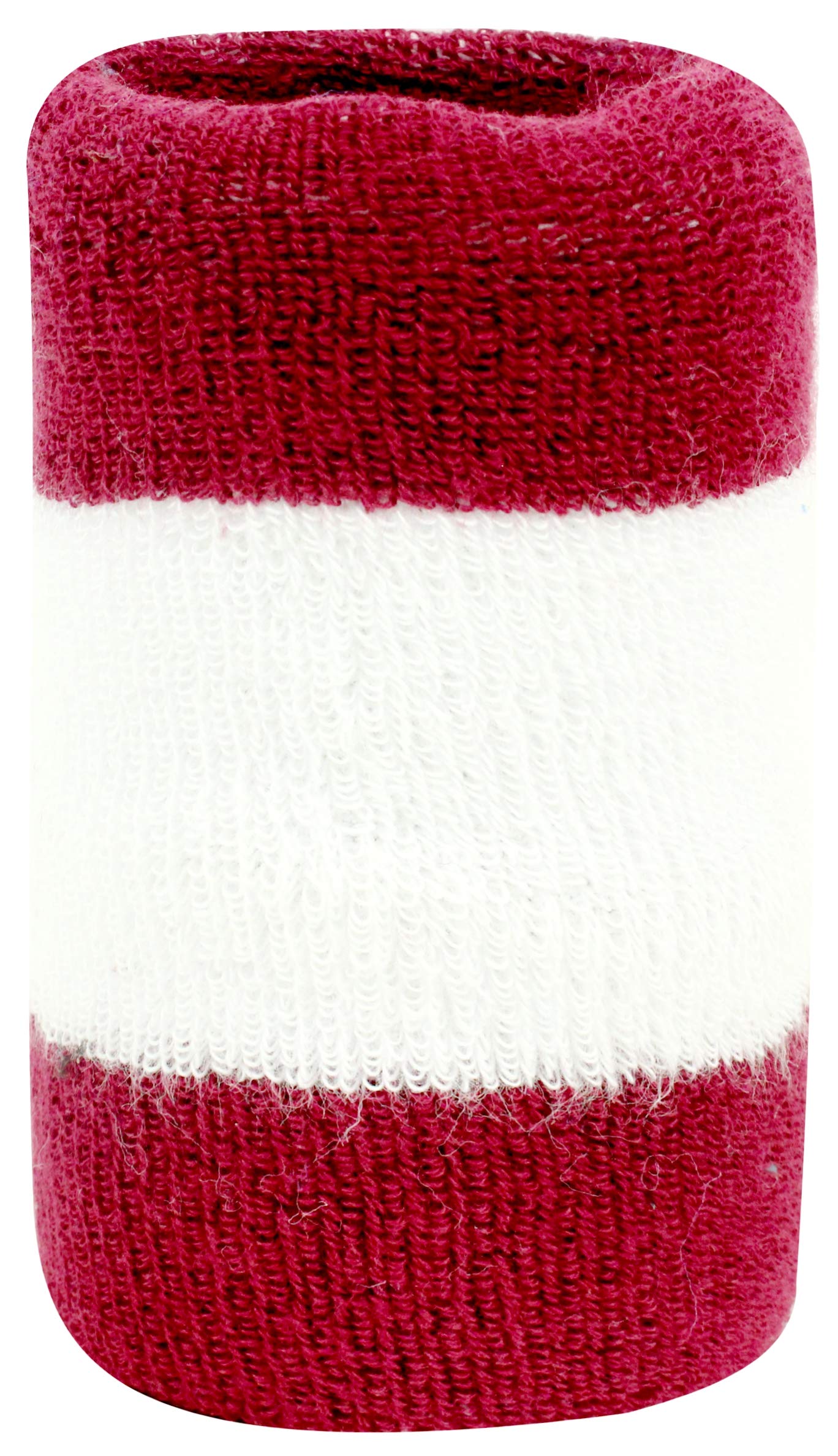Neska Moda Unisex Pack of 1 Maroon and White Striped Cotton Wrist Band-WB43-image-22
