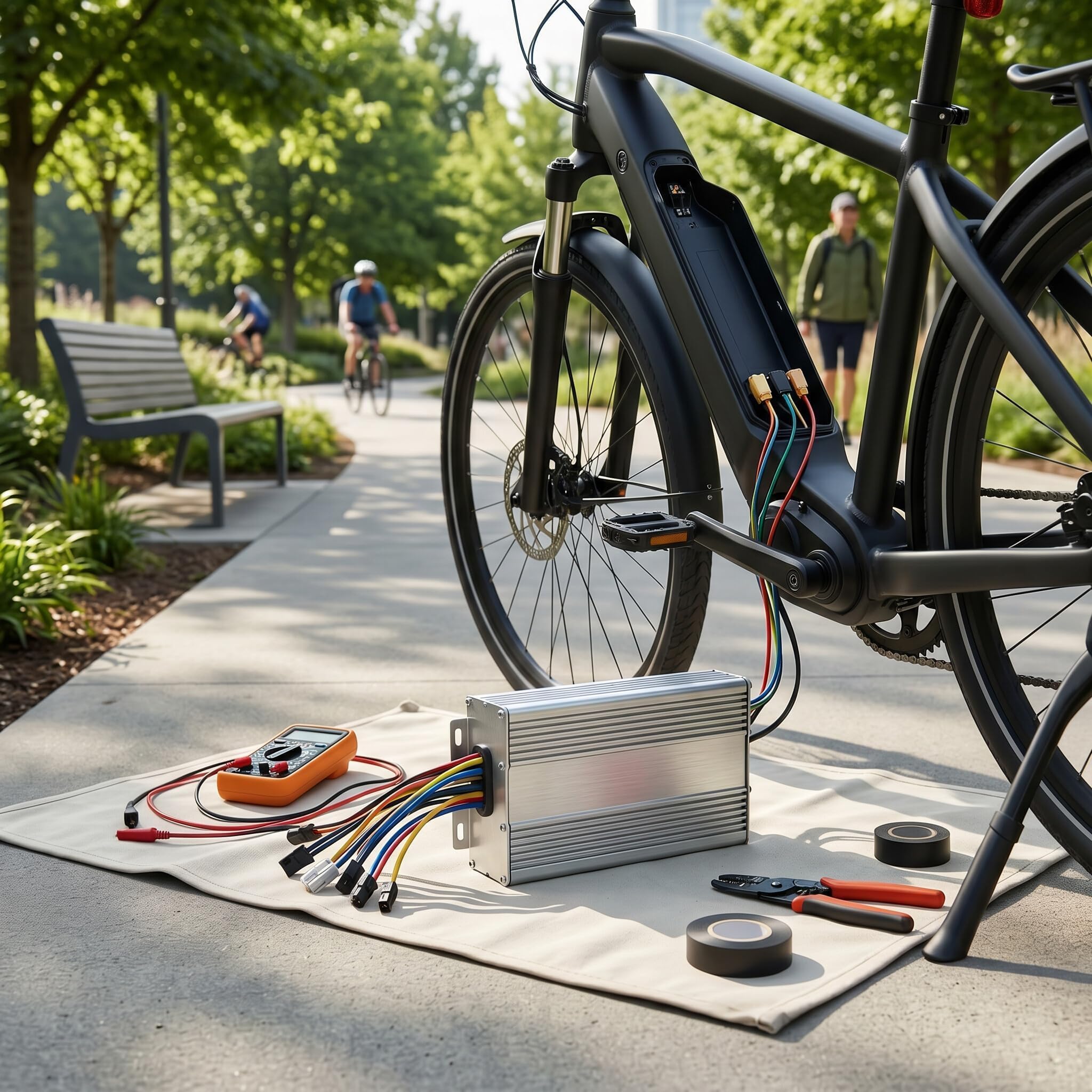 SUNGOOYUE Contrôleur sans Balais de Vélo électrique, 2000W 48V 60V 64V 72V Contrôleur de Moteur sans Balais à 18 Tubes pour Vélo électrique