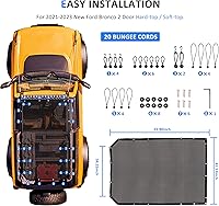 Vista 8 de Parasol Compatible con Ford Bronco 2021 2022 2023 2024 2025 Nuevo Ford Bronco de 2 Puertas Parasol Bikini Top Techo Bimini Red de Malla Suave