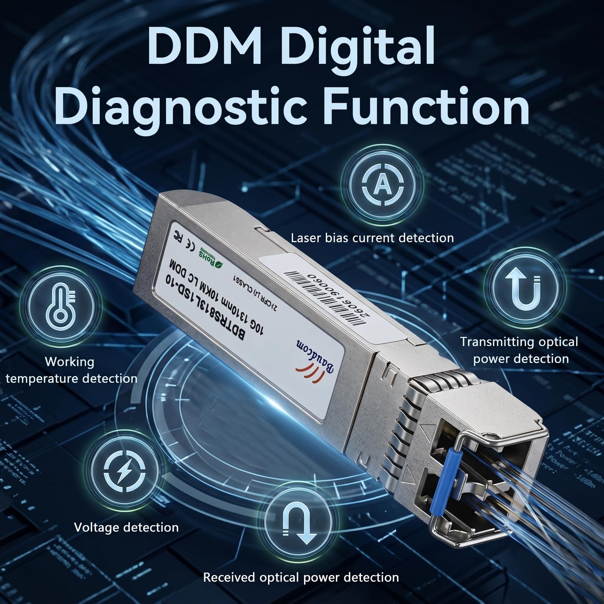 Baudcom 10GBASE-LR SFP+ 10KM Modulo 10G SFP LR Monomodale 2 szt.