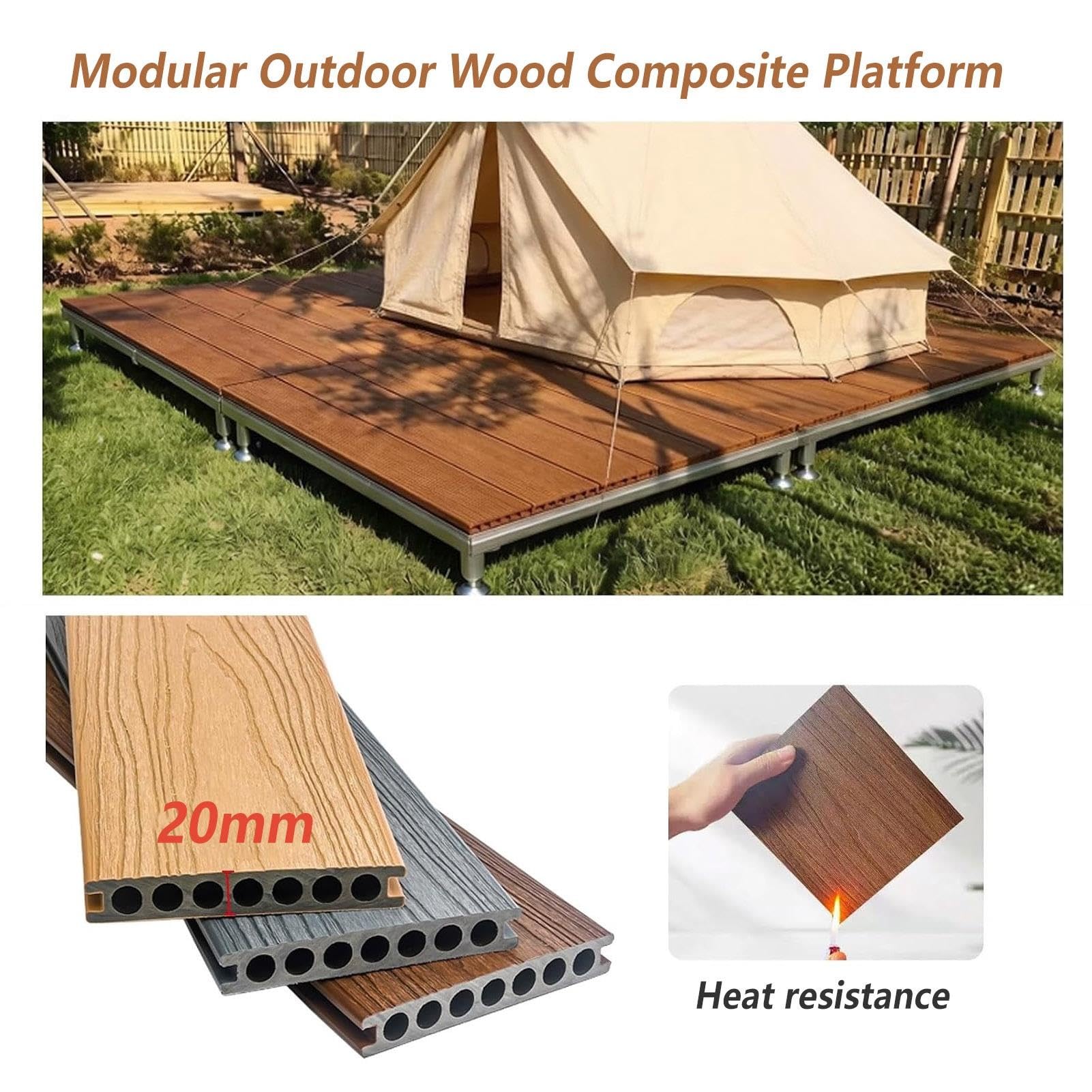 Click Antideslizante Plataforma Elevada Modular, Kit de Terraza Flotante