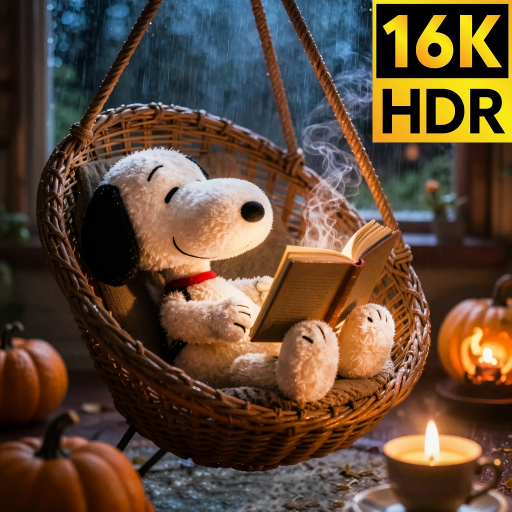 Snoopy Cozy Fireplace Cabin with Relaxing Satisfying Soothing Music Ambient