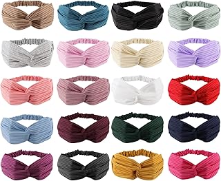 20 Pack Boho Headbands for Women Womens Headbands Head Bands Non Slip Hair Bands Headband Knotted Turban Fashion Wide Headbands for Wigs Twisted Head Wrap Hair Accessories for Women