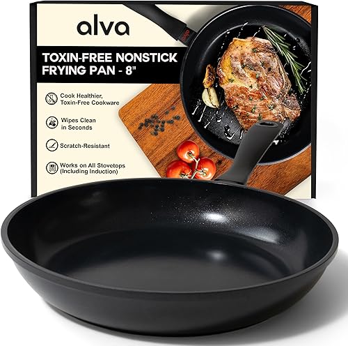 ALVA Sartén antiadherente Energy de 8 pulgadas, sartén antiadherente de aluminio fundido para cocinar, sartén para tortilla, sartén eléctrica,