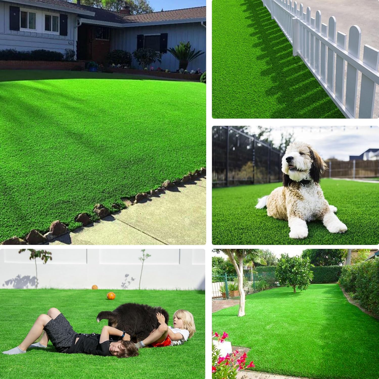 LVBAO Synthetic Artificial Grass Turf Rug Mat 3x5 Feet (15 Square FT) Lawn Dog Grass Mat for Patio Balcony Garden Lawn Landscape Decorations with Drain Holes - Image 5