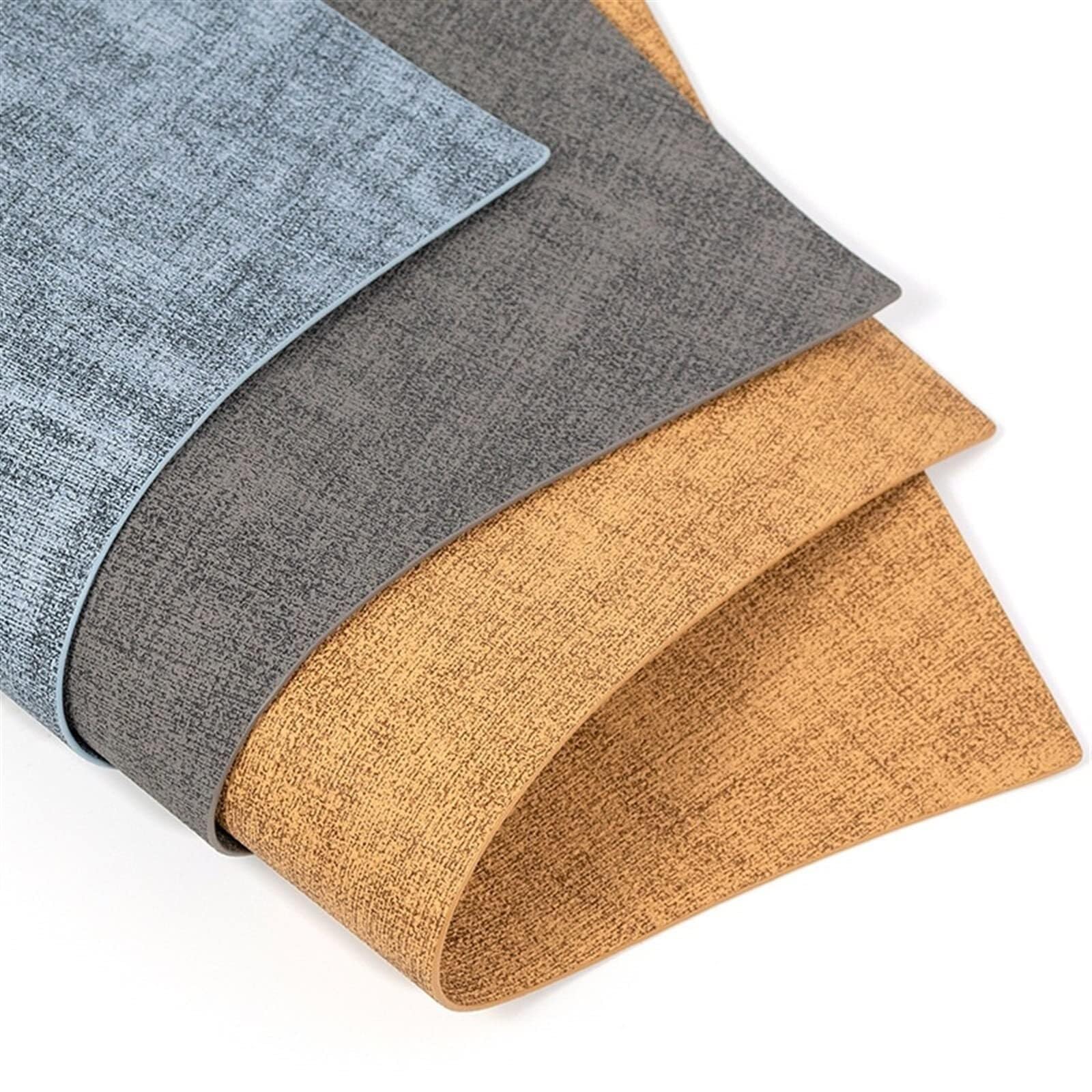 ApuaVireo&Co Salvamanteles, Manteles Individuales de cuña de Cuero sintético, 20 x 11,8 Pulgadas, Multicolor, Paquete de 4/6/8(Dark Grey,Set of 8)