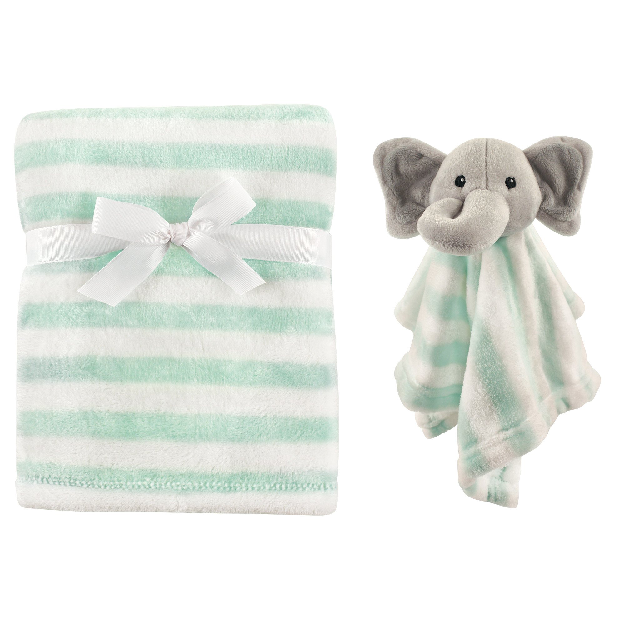 Hudson Baby Unisex Baby Plush Blanket with Security Blanket, Gray Elephant, One Size