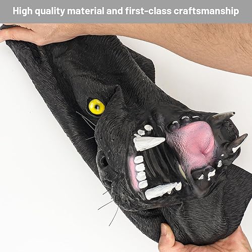 Miniatura 5 de PartyHop Máscara de Pantera Negra de Látex de Leopardo Salvaje de Cabeza Completa Máscaras Realistas Disfraz para Fiesta de Halloween