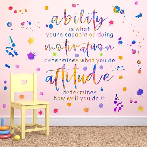 Miniatura 6 de Lamkidle Calcomanías de vinilo con citas inspiradoras para pared, calcomanías inspiradoras de diversidad para acuarela, extraíble, despegar y pegar