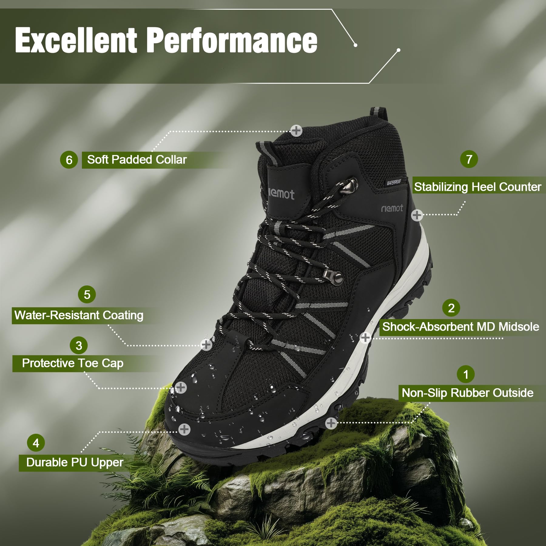 Scarpe Trekking Donna, Scarponcini da Trekking Traspiranti, Scarpe Comode Antiscivolo per Camminare