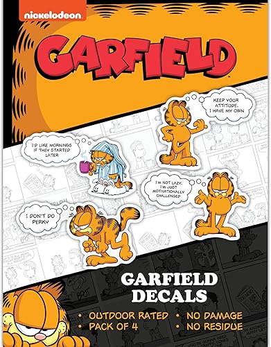 Miniatura 8 de Garfield Odie & Pooky - Juego de 4 calcomanías de vinilo Garfield para botella de agua, laptop, automóvil, camión, impermeable, calcomanías para